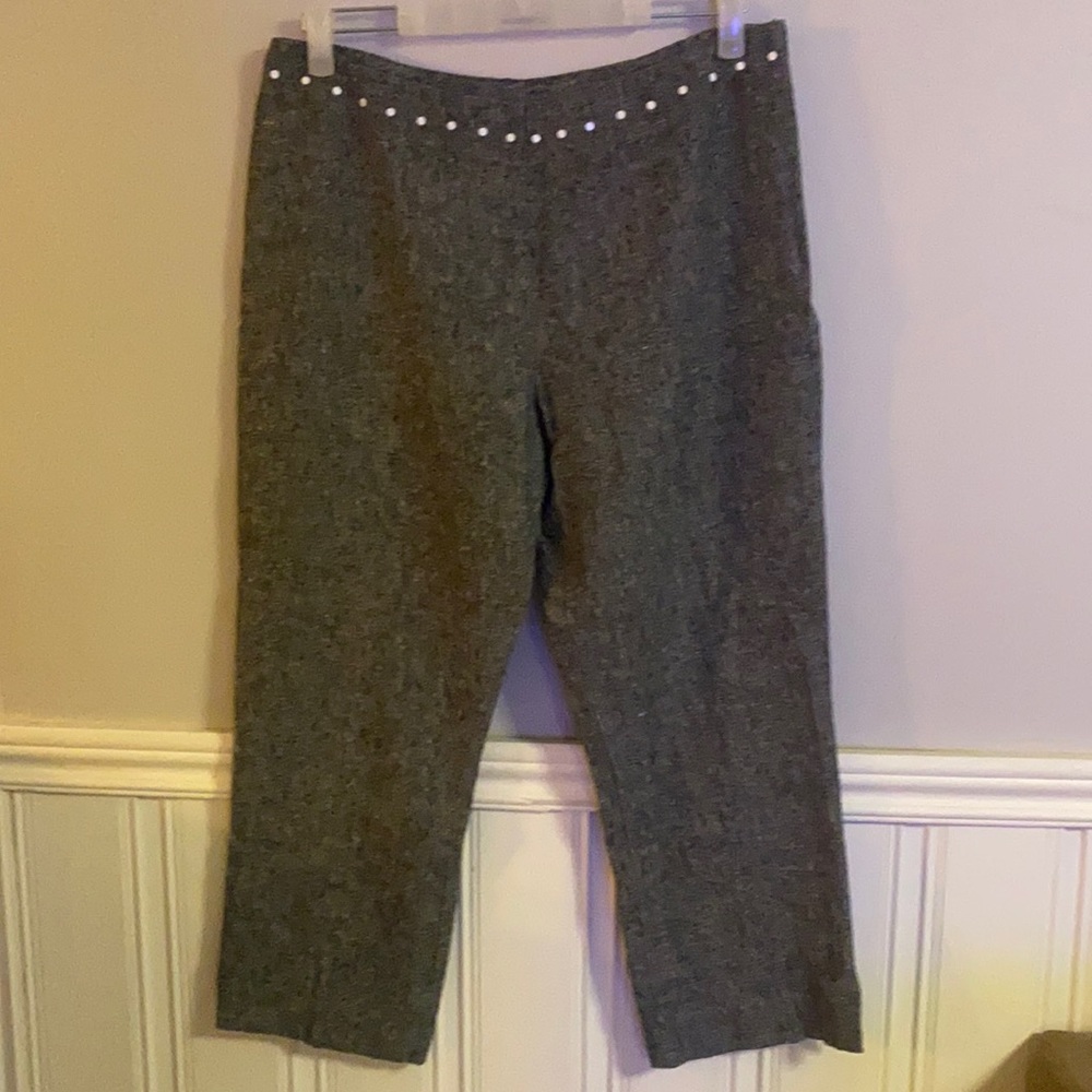 - Spanner - size 12 - 100% linen capris black & white - Picture 3 of 8